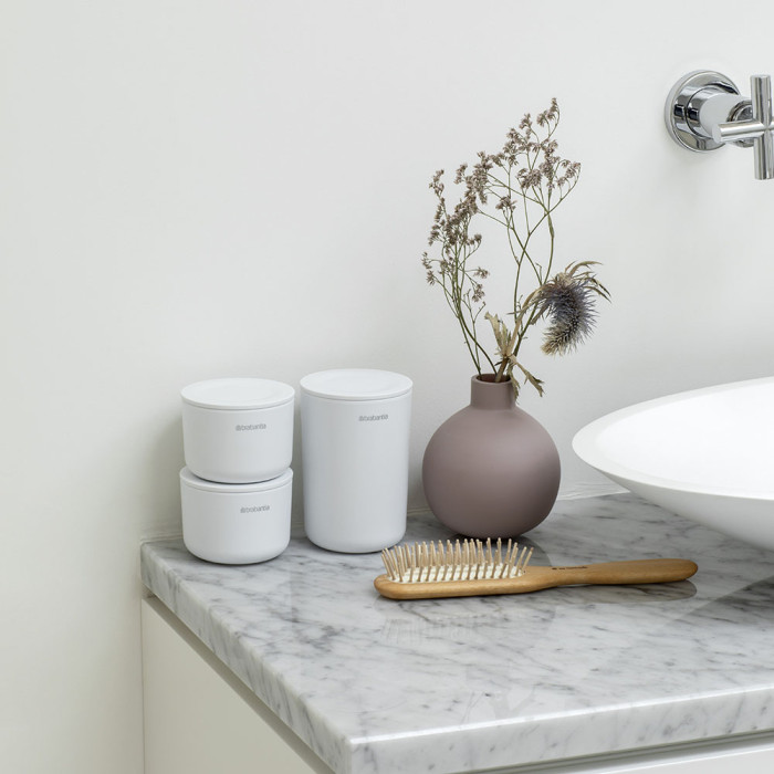 Комплект за съхранение на принадлежности Brabantia ReNew White 3 части - Баня и почистване