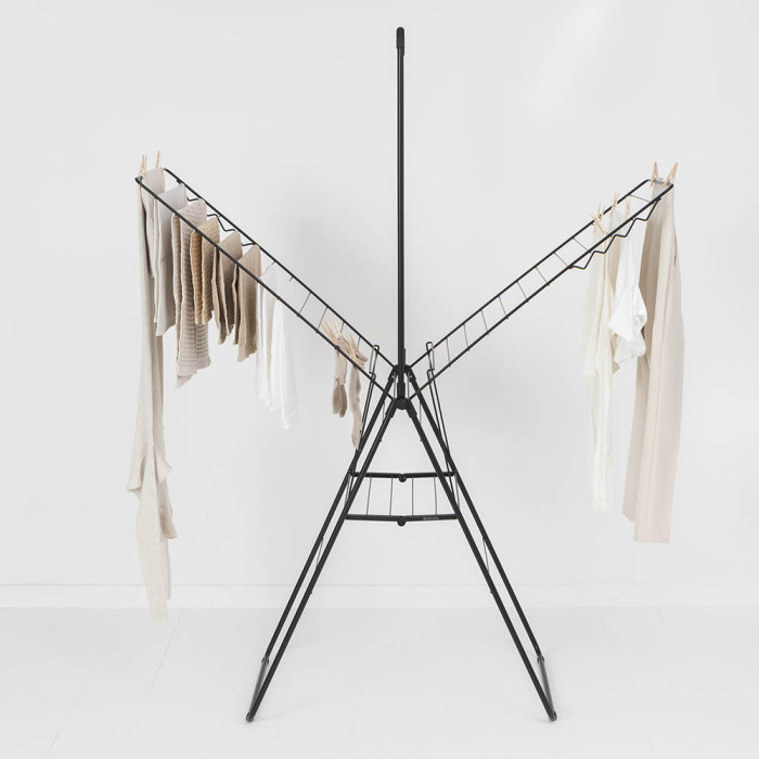 Сушилник за дрехи Brabantia Hangon, 25m, допълнителен прът, Matt Black Сушилник за дрехи Brabantia Hangon, 25m, допълнителен прът, Matt Black - Баня и почистване