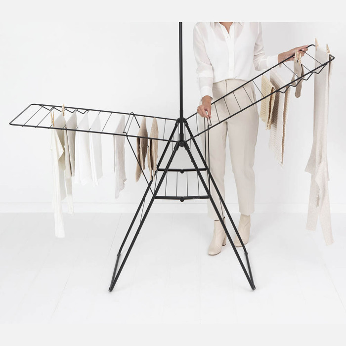Сушилник за дрехи Brabantia Hangon, 25m, допълнителен прът, Matt Black Сушилник за дрехи Brabantia Hangon, 25m, допълнителен прът, Matt Black - Баня и почистване