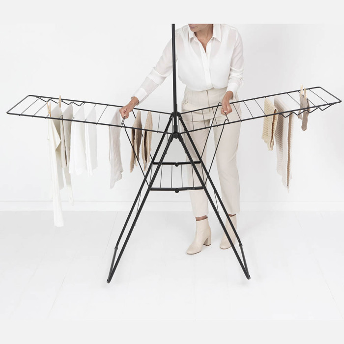 Сушилник за дрехи Brabantia Hangon, 25m, допълнителен прът, Matt Black Сушилник за дрехи Brabantia Hangon, 25m, допълнителен прът, Matt Black - Баня и почистване