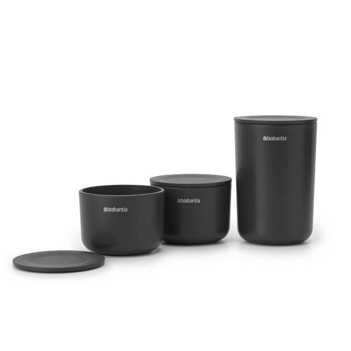 Комплект за съхранение на принадлежности Brabantia ReNew Dark Grey 3 части Комплект за съхранение на принадлежности Brabantia ReNew Dark Grey 3 части - Баня и почистване