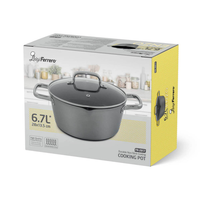 Тенджера Luigi Ferrero Enzo FR-2817 28x13.5cm, 6.7L Тенджера Luigi Ferrero Enzo FR-2817 28x13.5cm, 6.7L - Кухня