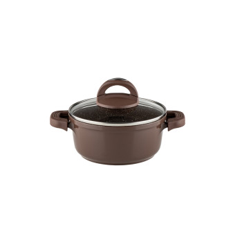 Тенджера Muhler Mia MR-1649M 16x7.5cm, 1.2L, шоколад, лят алуминий