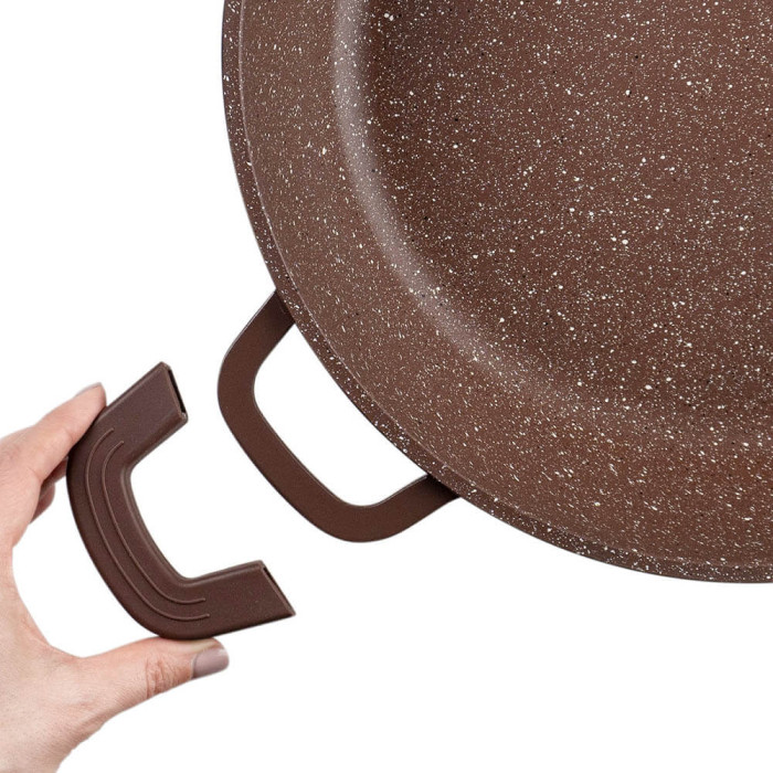 Тенджера плитка Muhler Mia MR-3275M 32x7.5cm, 4.3L, шоколад, лят алуминий Тенджера плитка Muhler Mia MR-3275M 32x7.5cm, 4.3L, шоколад, лят алуминий - Кухня