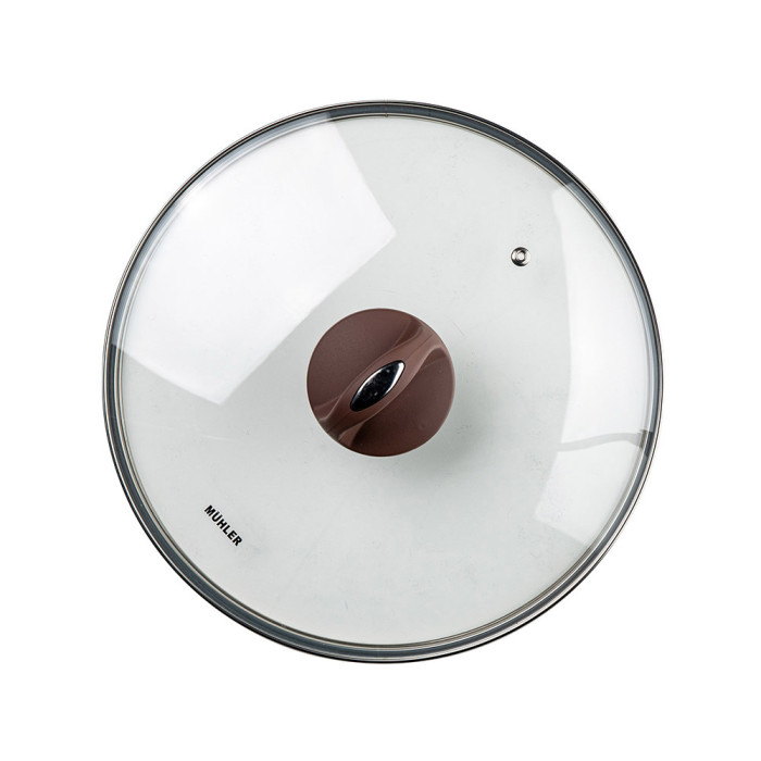 Тиган уок с капак Muhler Mia MR-3285M 32x8.5cm, 3.8L шоколад, лят алуминий Тиган уок с капак Muhler Mia MR-3285M 32x8.5cm, 3.8L шоколад, лят алуминий - Кухня
