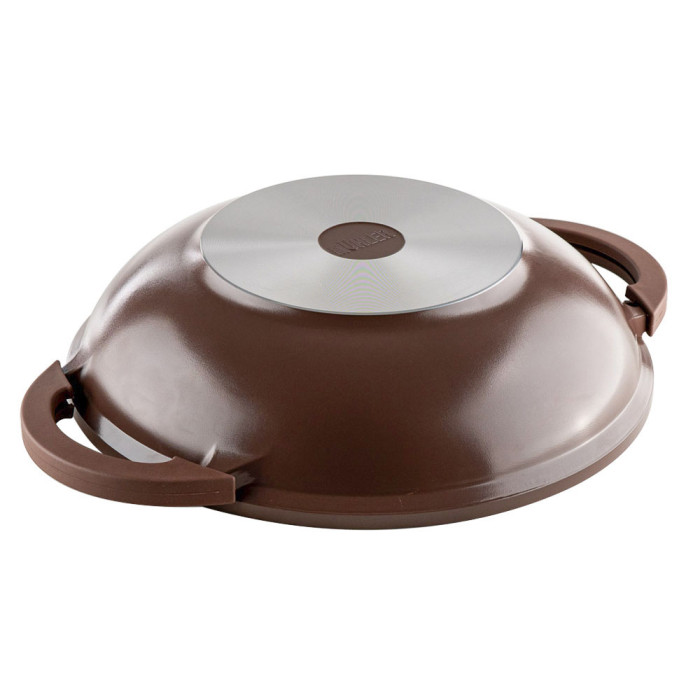 Тиган уок с капак Muhler Mia MR-3285M 32x8.5cm, 3.8L шоколад, лят алуминий Тиган уок с капак Muhler Mia MR-3285M 32x8.5cm, 3.8L шоколад, лят алуминий - Кухня