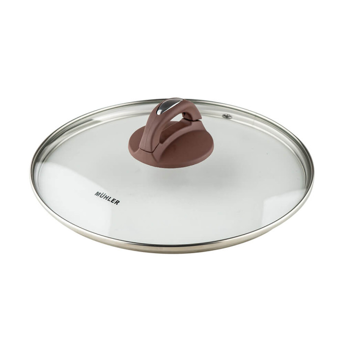 Тиган уок с капак Muhler Mia MR-3285M 32x8.5cm, 3.8L шоколад, лят алуминий Тиган уок с капак Muhler Mia MR-3285M 32x8.5cm, 3.8L шоколад, лят алуминий - Кухня