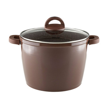 Тенджера дълбока Muhler Mia МR-2429М 24x17.5cm, 6.5L, шоколад, лят алуминий