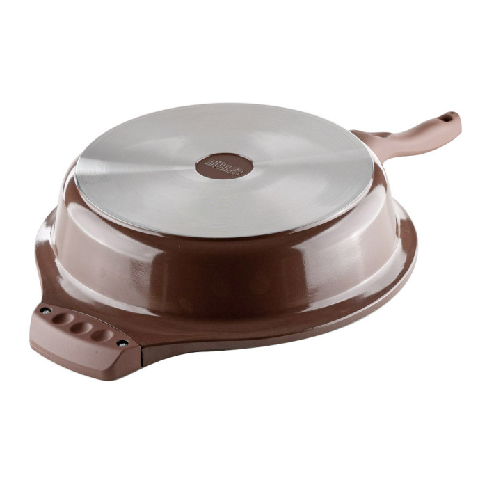 Тиган дълбок с капак Muhler Mia MR-2807M 28x7cm, 2.8L, шоколад, лят алуминий Тиган дълбок с капак Muhler Mia MR-2807M 28x7cm, 2.8L, шоколад, лят алуминий - Кухня