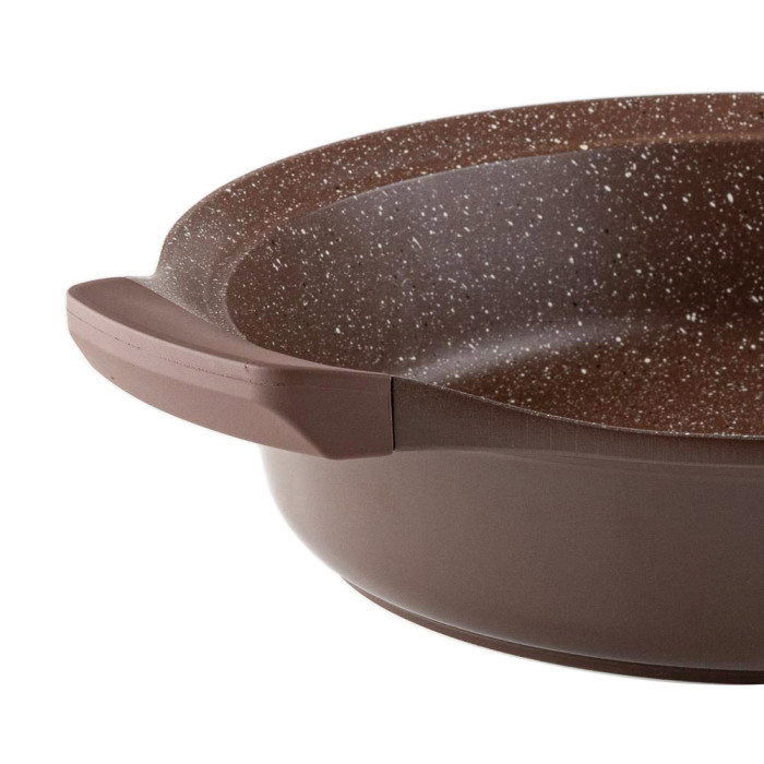 Тиган дълбок с капак Muhler Mia MR-2807M 28x7cm, 2.8L, шоколад, лят алуминий Тиган дълбок с капак Muhler Mia MR-2807M 28x7cm, 2.8L, шоколад, лят алуминий - Кухня