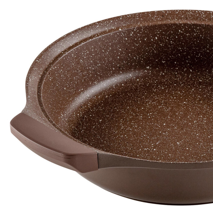 Тиган дълбок с капак Muhler Mia MR-2807M 28x7cm, 2.8L, шоколад, лят алуминий Тиган дълбок с капак Muhler Mia MR-2807M 28x7cm, 2.8L, шоколад, лят алуминий - Кухня