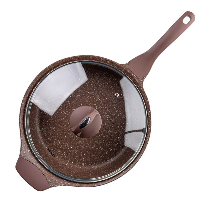 Тиган дълбок с капак Muhler Mia MR-2807M 28x7cm, 2.8L, шоколад, лят алуминий Тиган дълбок с капак Muhler Mia MR-2807M 28x7cm, 2.8L, шоколад, лят алуминий - Кухня