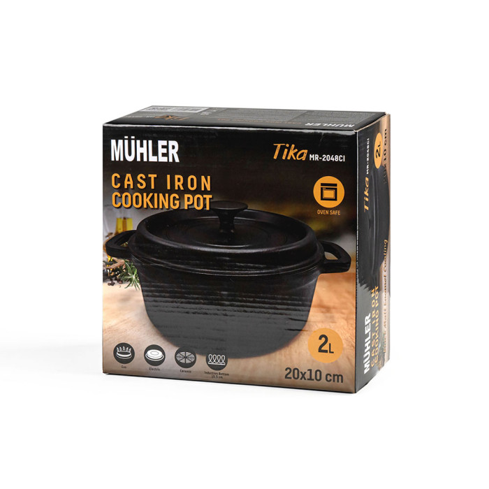 Тенджера Muhler Tika MR-2048CI 20x10cm, 2L, чугун Тенджера Muhler Tika MR-2048CI 20x10cm, 2L, чугун - Кухня