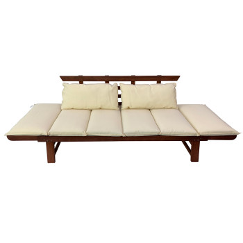 Диван Muhler Meranti, дърво, с матрак и възглавница BEIGE