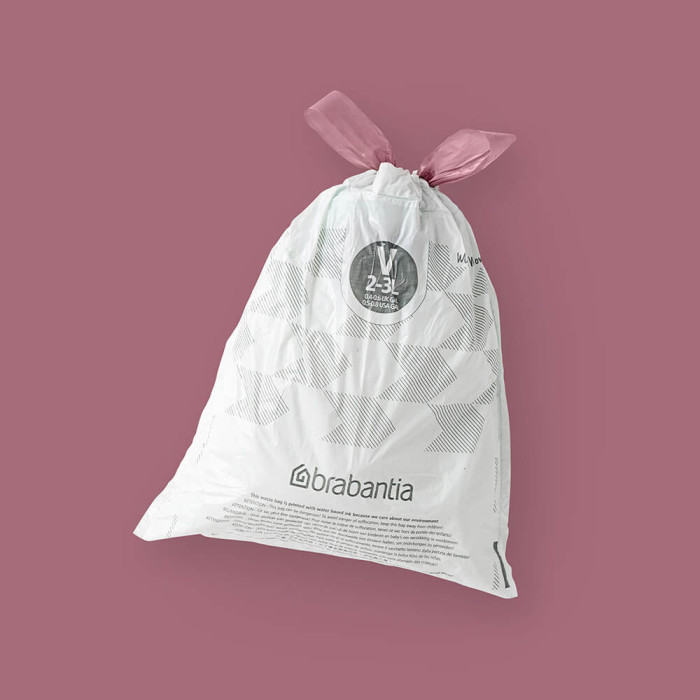 Торба за кош Brabantia PerfectFit NewIcon размер V, 3L, 40 броя, пакет - Баня и почистване