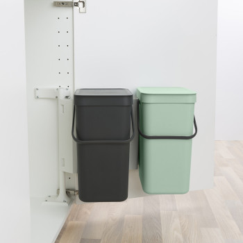 Кош за смет за разделно събиране Brabantia Sort&Go 2x12L, Dark Grey & Jade Green
