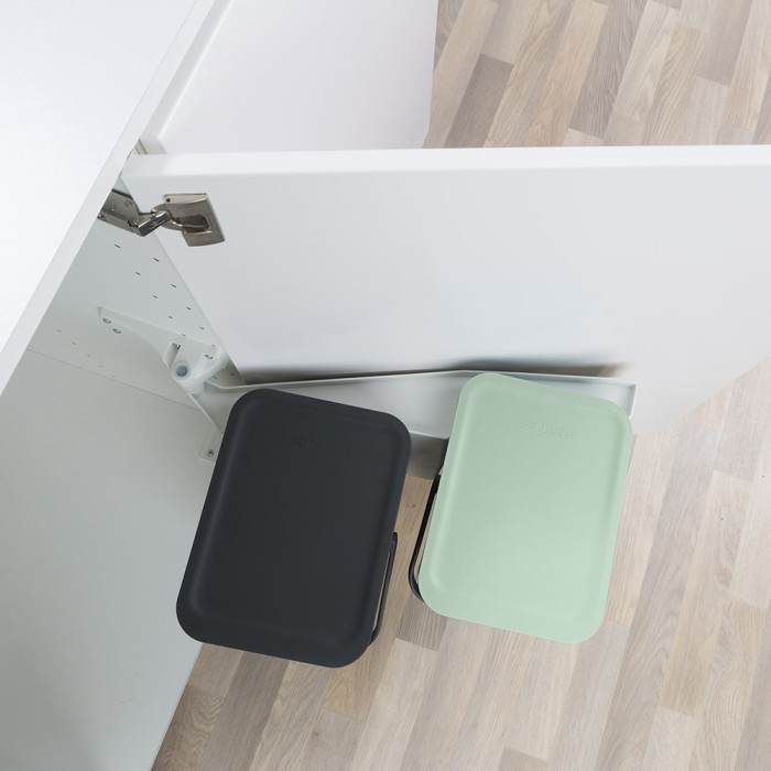 Кош за смет за разделно събиране Brabantia Sort&Go 2x12L, Dark Grey & Jade Green Кош за смет за разделно събиране Brabantia Sort&Go 2x12L, Dark Grey & Jade Green - Баня и почистване