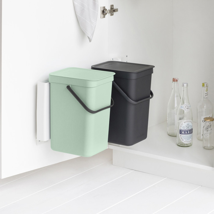 Кош за смет за разделно събиране Brabantia Sort&Go 2x12L, Dark Grey & Jade Green Кош за смет за разделно събиране Brabantia Sort&Go 2x12L, Dark Grey & Jade Green - Баня и почистване