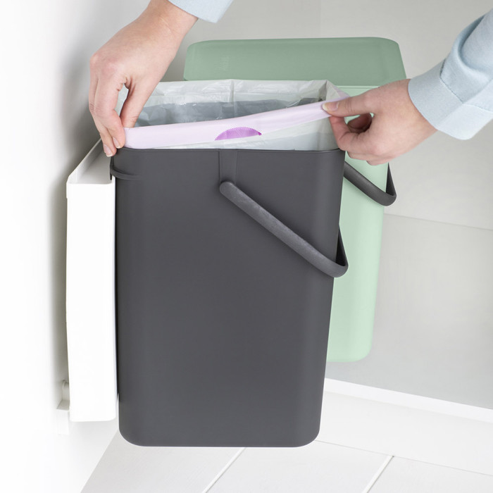 Кош за смет за разделно събиране Brabantia Sort&Go 2x12L, Dark Grey & Jade Green Кош за смет за разделно събиране Brabantia Sort&Go 2x12L, Dark Grey & Jade Green - Баня и почистване
