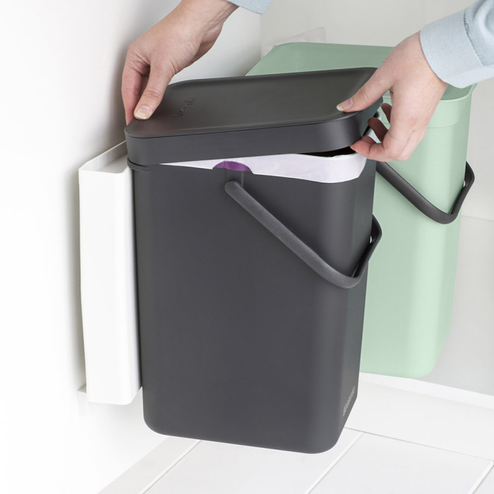 Кош за смет за разделно събиране Brabantia Sort&Go 2x12L, Dark Grey & Jade Green Кош за смет за разделно събиране Brabantia Sort&Go 2x12L, Dark Grey & Jade Green - Баня и почистване