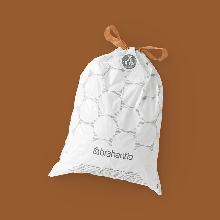 Торба за кош Brabantia PerfectFit NewIcon/Bo размер X, 10-12L, 40 броя, пакет - Баня и почистване
