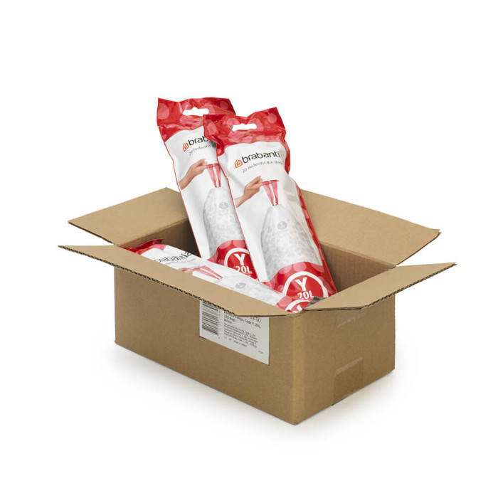 Торба за кош Brabantia PerfectFit NewIcon, размер Y, 20L, 120 броя, кутия - Баня и почистване