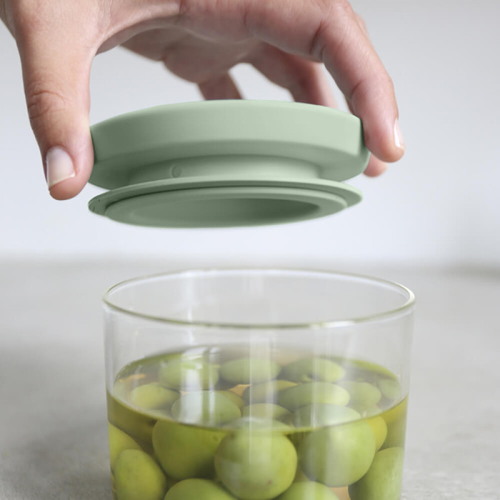Буркани комплект Brabantia Stackable 0.3L+0.6L+1.1L, Light Grey/Dark Grey/Jade Green, 3 броя - Кухня