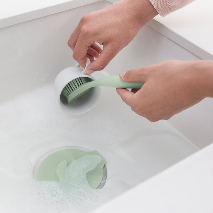 Четка за съдове Brabantia SinkSide Jade Green, вакуумна закачалка - Кухня