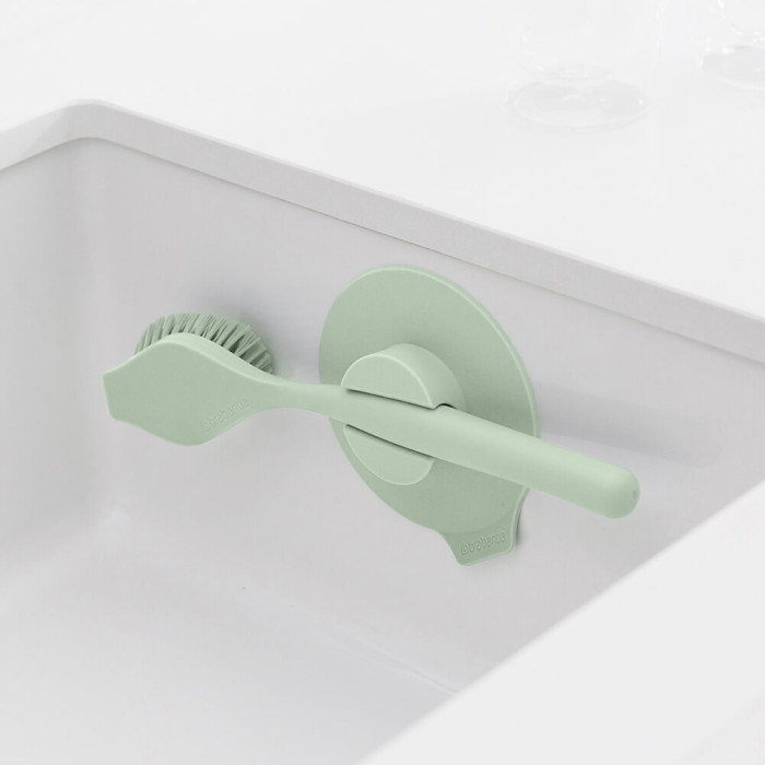 Четка за съдове Brabantia SinkSide Jade Green, вакуумна закачалка - Кухня