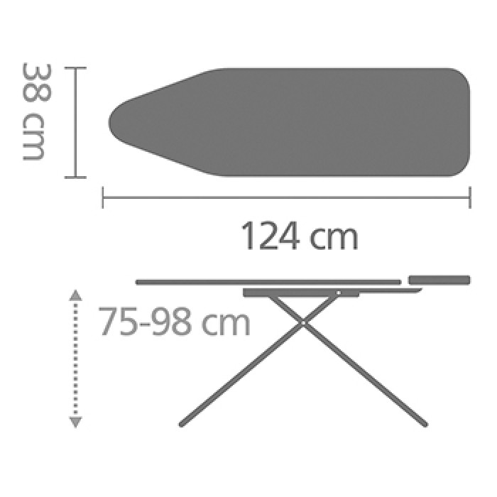 Маса за гладене Brabantia B 124x38cm с поставка за парогенератор, Fresh Breeze Маса за гладене Brabantia B 124x38cm с поставка за парогенератор, Fresh Breeze - Баня и почистване