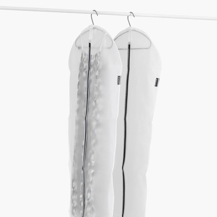Комплект калъфи за дрехи Brabantia, размер L, 60x135cm, Transparent/Grey 2 броя - Баня и почистване