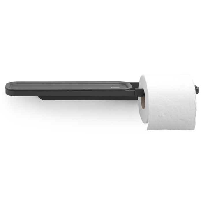 Държач за тоалетна хартия с рафт Brabantia MindSet Mineral Infinite Grey - Баня и почистване