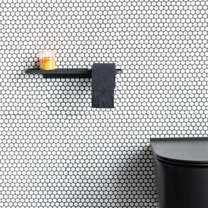 Държач за тоалетна хартия с рафт Brabantia MindSet Mineral Infinite Grey - Баня и почистване