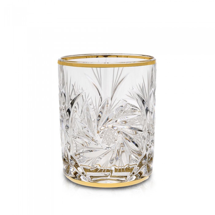Чаша за уиски Bohemia 1845 Pinwheel Matt Cut and Gold 360ml, 6 броя - Кухня