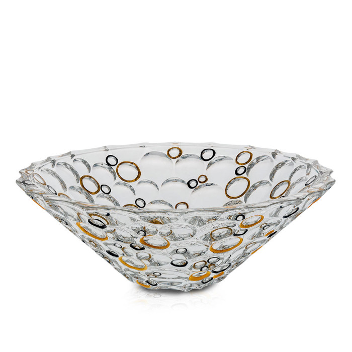 Купа Bohemia 1845 Lisboa Gold and Black Circles Ø30cm - Кухня