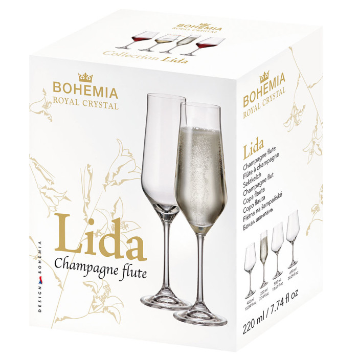 Чаша за шампанско Bohemia Royal Lida 220ml, 6 броя Чаша за шампанско Bohemia Royal Lida 220ml, 6 броя - Кухня