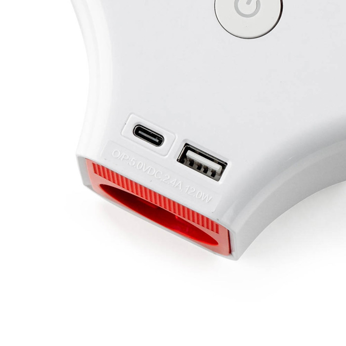 Разклонител с ключ, 3 гнезда, +2X USB порта тип А+C Разклонител с ключ, 3 гнезда, +2X USB порта тип А+C - Електроуреди