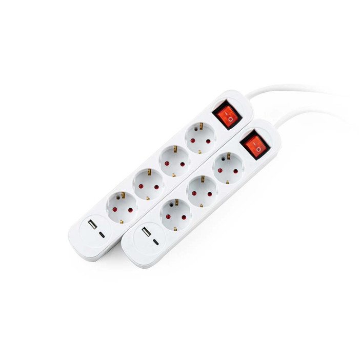 Разклонител с ключ, 4G и 2 USB A+C порта Разклонител с ключ, 4G и 2 USB A+C порта - Електроуреди