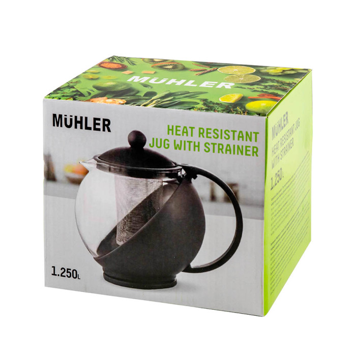 Кана с цедка Muhler MR-8126GJS 1.25L, зелена Кана с цедка Muhler MR-8126GJS 1.25L, зелена - Кухня