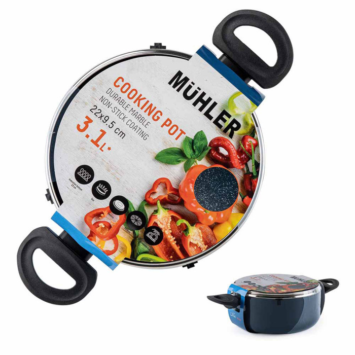 Тенджера Muhler Nia MR-2244 22x9.5cm, 3.1L Тенджера Muhler Nia MR-2244 22x9.5cm, 3.1L - Кухня