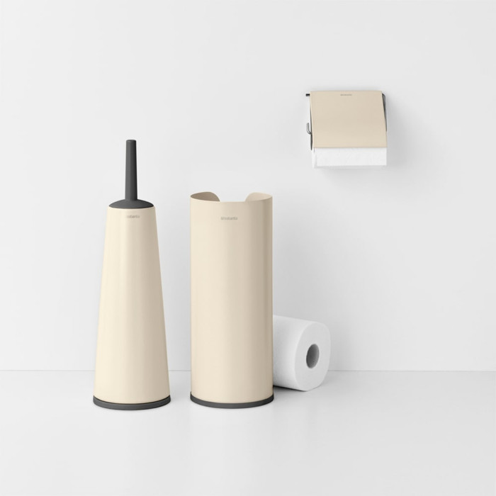 Комплект аксесоари за тоалетна Brabantia ReNew Soft Beige 3 части Комплект аксесоари за тоалетна Brabantia ReNew Soft Beige 3 части - Баня и почистване