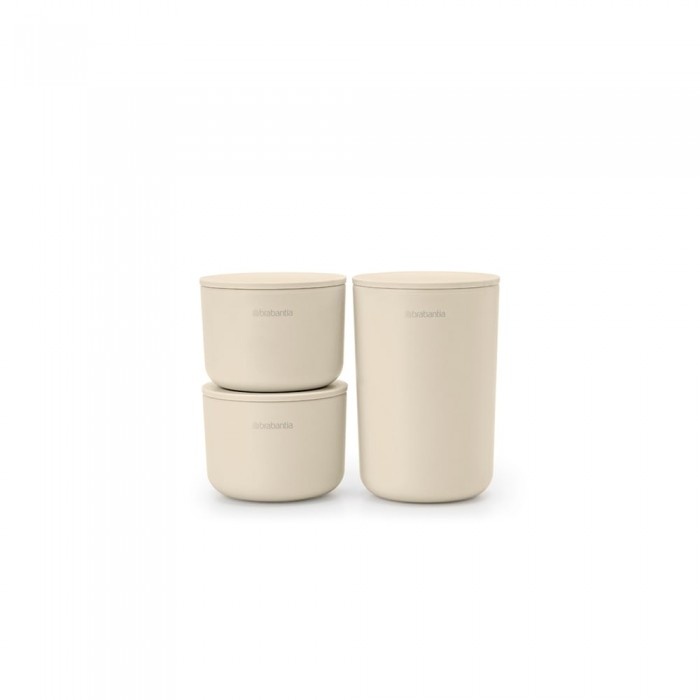 Комплект за съхранение на принадлежности Brabantia ReNew Soft Beige 3 части - Баня и почистване