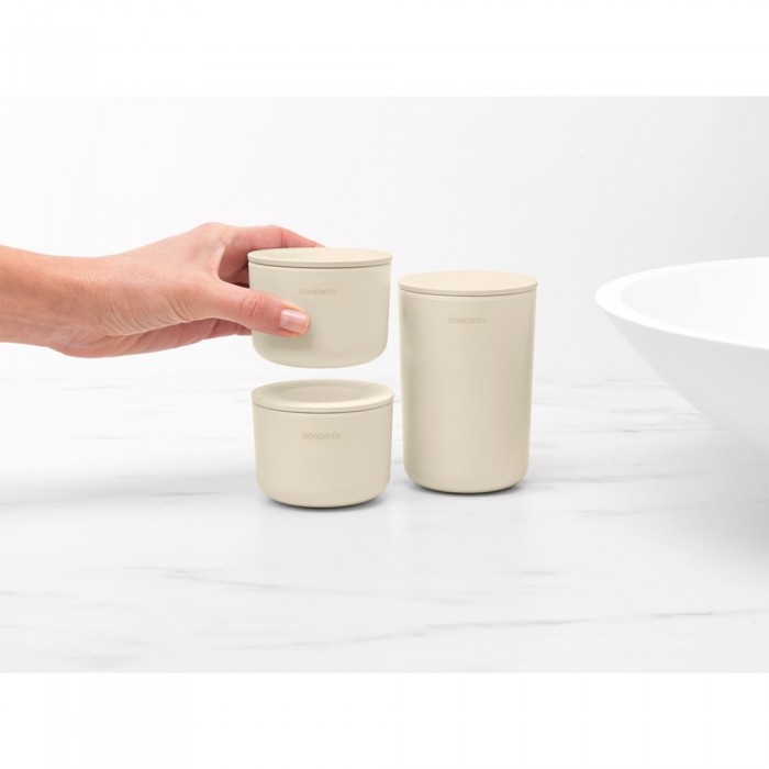 Комплект за съхранение на принадлежности Brabantia ReNew Soft Beige 3 части - Баня и почистване