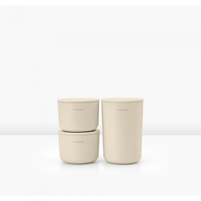 Комплект за съхранение на принадлежности Brabantia ReNew Soft Beige 3 части - Баня и почистване