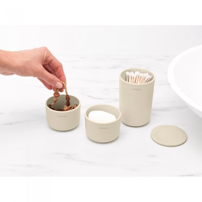 Комплект за съхранение на принадлежности Brabantia ReNew Soft Beige 3 части - Баня и почистване