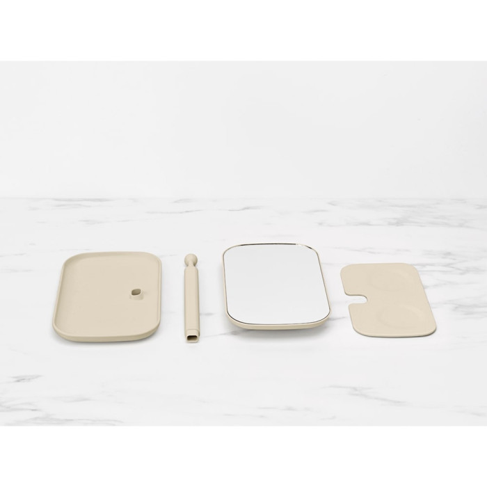 Огледало с поставка за принадлежности Brabantia ReNew Soft Beige Огледало с поставка за принадлежности Brabantia ReNew Soft Beige - Баня и почистване