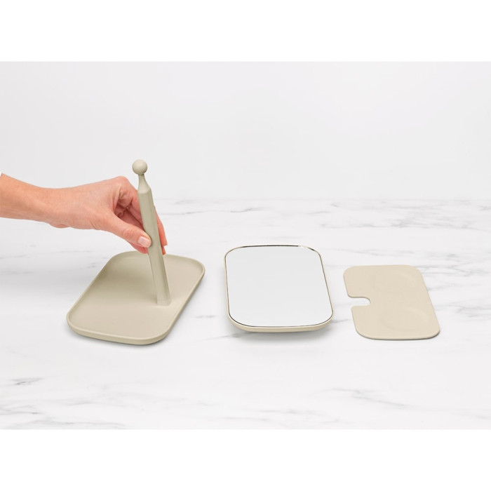 Огледало с поставка за принадлежности Brabantia ReNew Soft Beige Огледало с поставка за принадлежности Brabantia ReNew Soft Beige - Баня и почистване