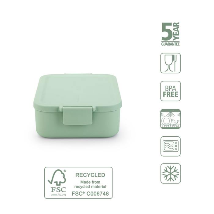 Кутия за обяд Brabantia Make&Take 1.1L, Jade Green Кутия за обяд Brabantia Make&Take 1.1L, Jade Green - Кухня