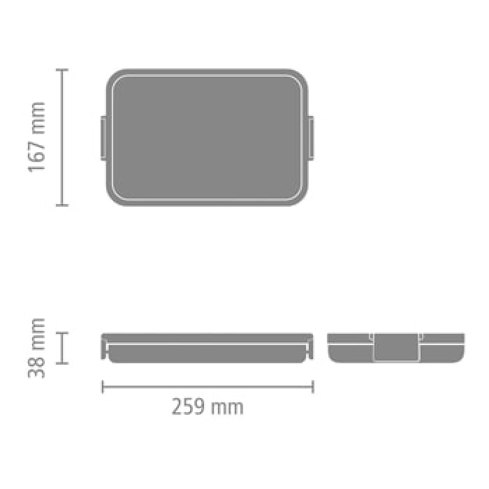 Кутия за обяд Brabantia Make&Take 1.1L, Light Grey, плоска Кутия за обяд Brabantia Make&Take 1.1L, Light Grey, плоска - Кухня
