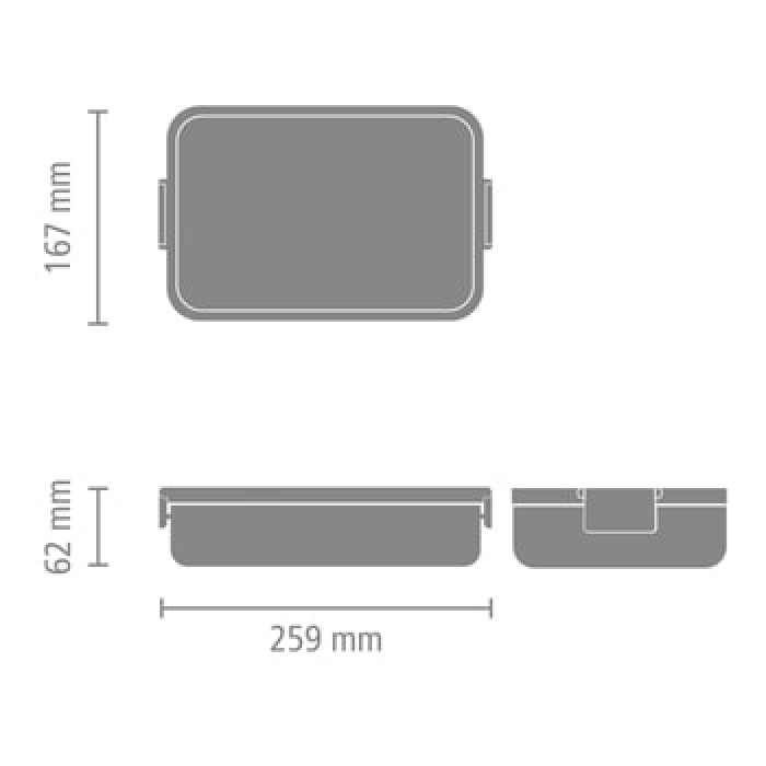 Кутия за обяд Brabantia Make&Take 2L, Light Grey Кутия за обяд Brabantia Make&Take 2L, Light Grey - Кухня